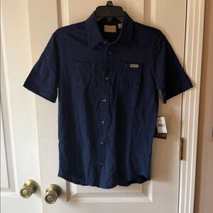 Weatherproof Navy Button-Up Shirt